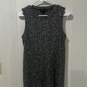 AB Studio Sleek Black & White Print Sleeveless Blouse Size Large